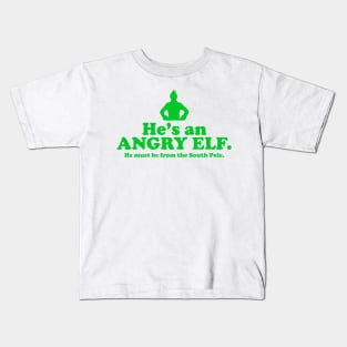 Elf Quote - Angry Elf (Green) Kids T-Shirt